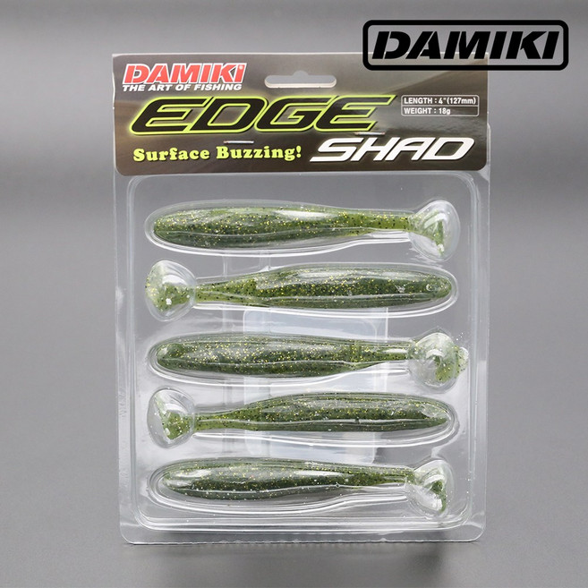 다미끼 엣지 쉐드 4인치 루어 6p, 418 BLACK RED FLAKE, 9g