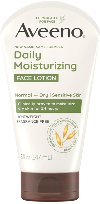 Aveeno 데일리 모이스처라이징 페이스 로션 중건성 민감성 무향 147ml, 1개 - 쿠팡