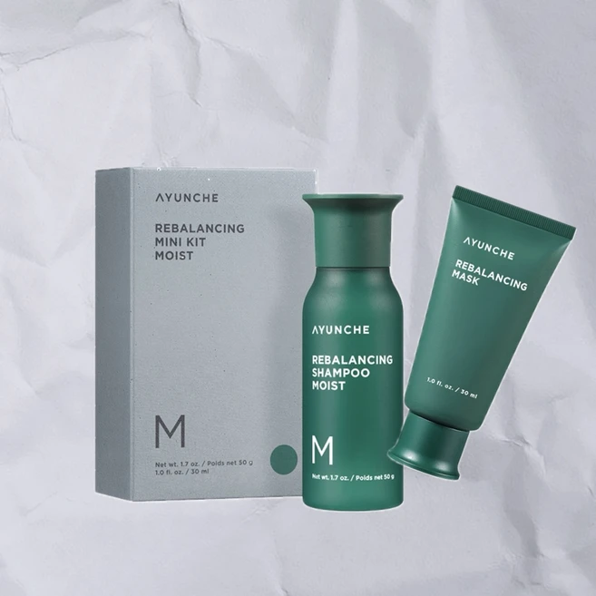 아윤채 리밸런싱 미니 키트 프레쉬 (샴푸 50g/마스크 30ml) 여행용 두피 케어 탈모 완화 쿨링, 1개 - 쿠팡