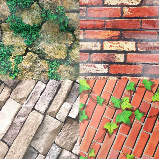 벽돌 모양 시트지 벽돌무늬 돌담 벽지 거실 인테리어 시트지, 붉은벽돌 (5741)