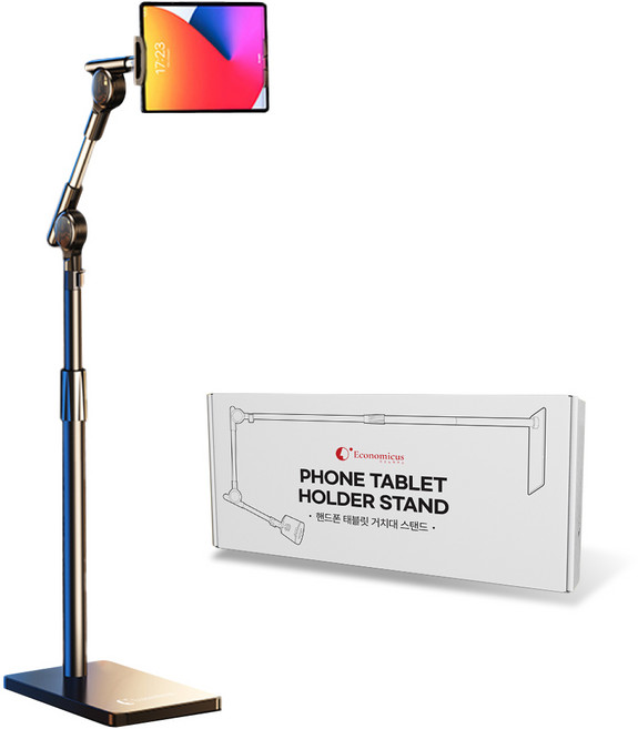 이코노미쿠스 173cm 핸드폰 태블릿 거치대 스탠드, ECTA02B, 블랙