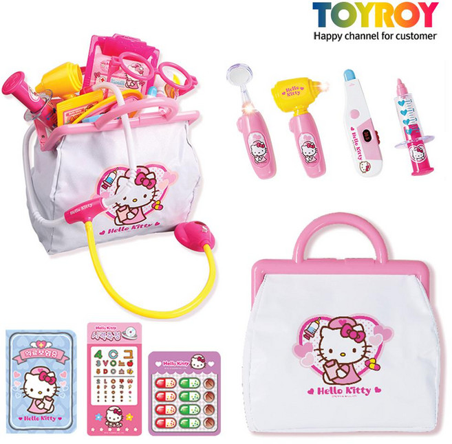 토이로이 헬로키티 똑똑한 병원놀이 의사 소꿉 놀이 청진기, 1개