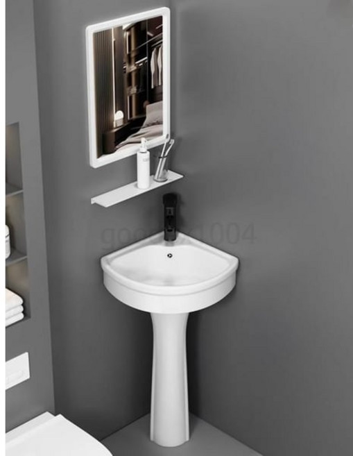 초미니세면대 긴다리 코너 낮은 세면대 미니멀 욕실 화장실 원룸 초소형 네일샵 가정용 소형 세트, G