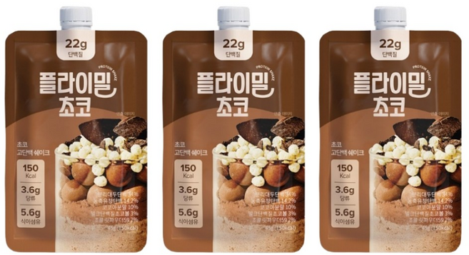 플라이밀 초코 라떼 단백질 쉐이크, 45g, 3개