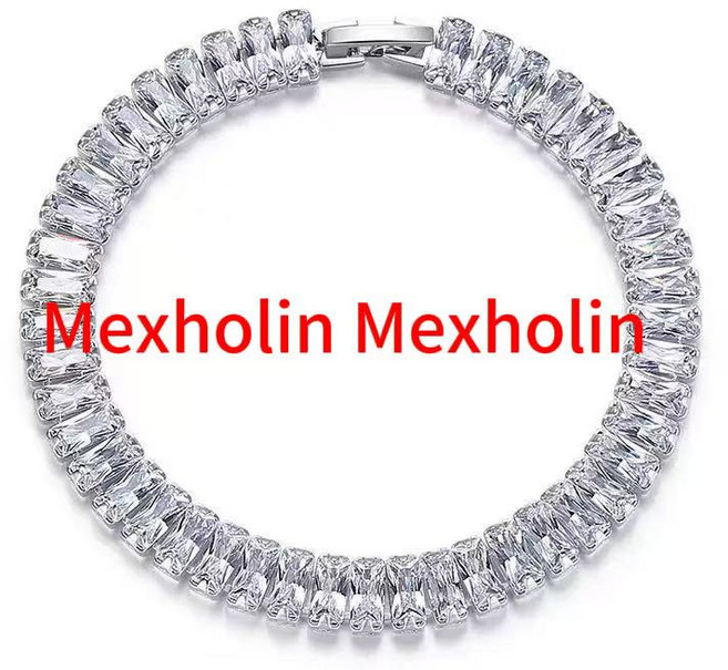 Mexholin티타늄 큐빅 팔찌 남구미 스테인리스 스틸 남성 테니스 팔찌 여 악세사리Mexholin