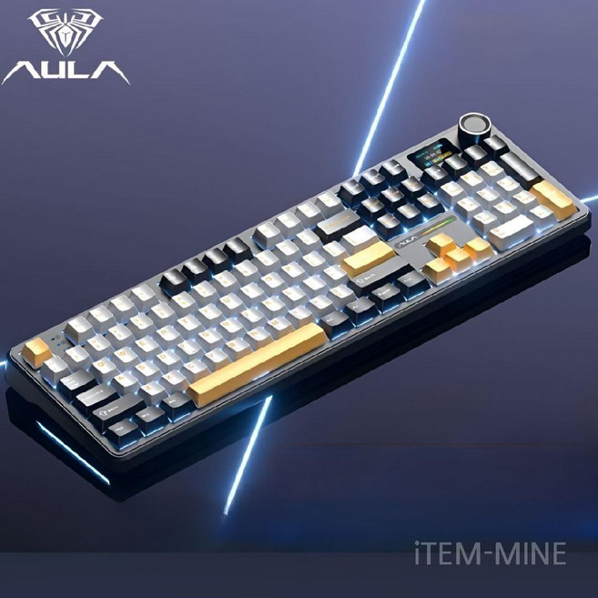 독거미무선키보드 독거미 F87Pro 무선 기계식 키보드 펀키스 F108 풀배열 아우라 유무선, 4. 모카 무스 (RGB 8000mAh)