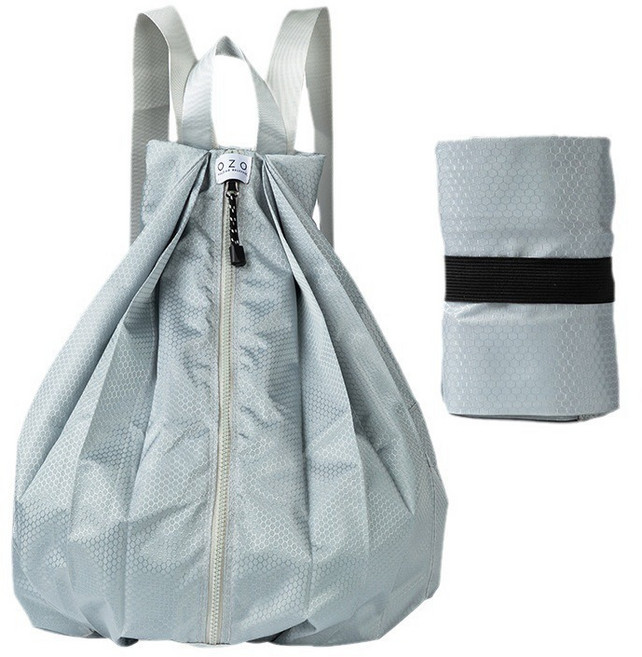 리브온 초경량 접이식 등산 보조가방 아웃도어 휴대용 백팩형, 연한 회색