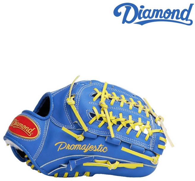 다이아몬드 프로마제스틱 올라운드 글러브 오가사와라웹 12인치 내추럴 옐로우/로열블루, 옐로우 길각추가(요청시 반품불가), 1개