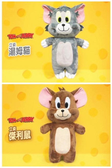 Tom and Jerry 湯姆貓與傑利鼠 立身娃娃 玩偶抱枕, 13吋-湯姆貓立身款
