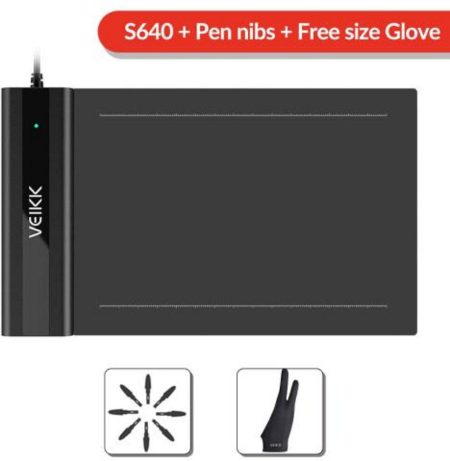 VEIKK 그래픽 디지털 태블릿 8192 레벨 배터리 프리 펜 드로잉 및 게임용 OSU 안드로이드 윈도우 맥 지, [01] Regular Edition, 한개옵션1