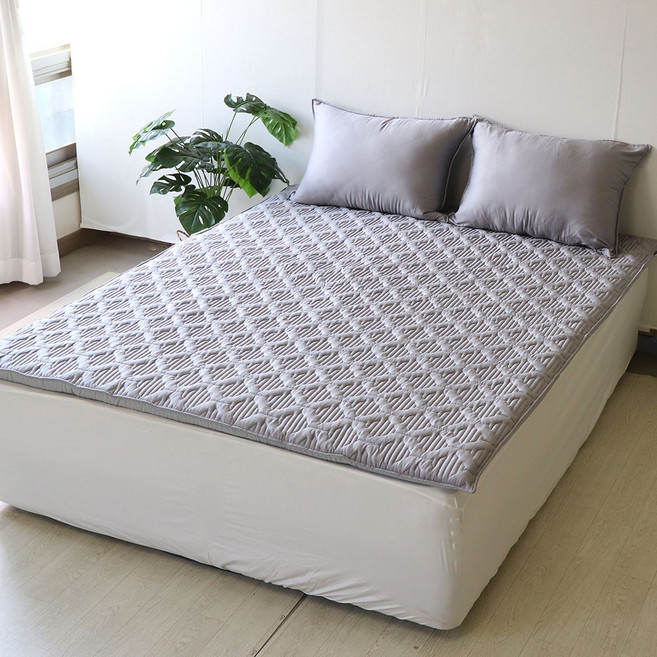 디메이드베딩 누빔 요커버 슈퍼싱글 퀸 킹 사이즈, 요커버 그레이