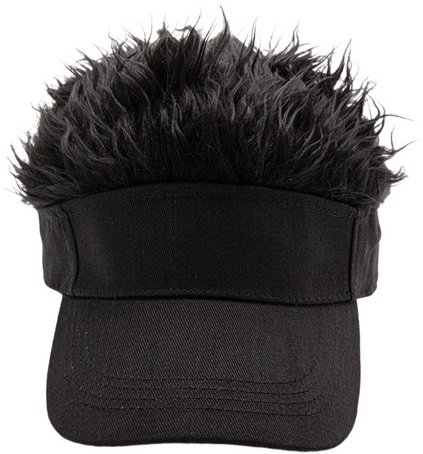 중년의멋 남자 가발모자 캠핑 아웃도어 스타일, 1개, 블랙