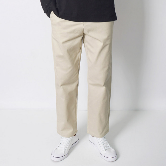 남자 면바지 밴딩 치노 스판 봄 빅사이즈 고무줄 9부 336