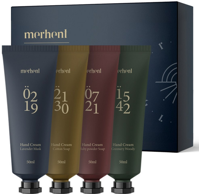 메르헨트 퍼퓸 핸드크림 50ml x 4종 세트 핸드로션 고보습 시어버터 함유 향좋은 끈적임없는, 4개