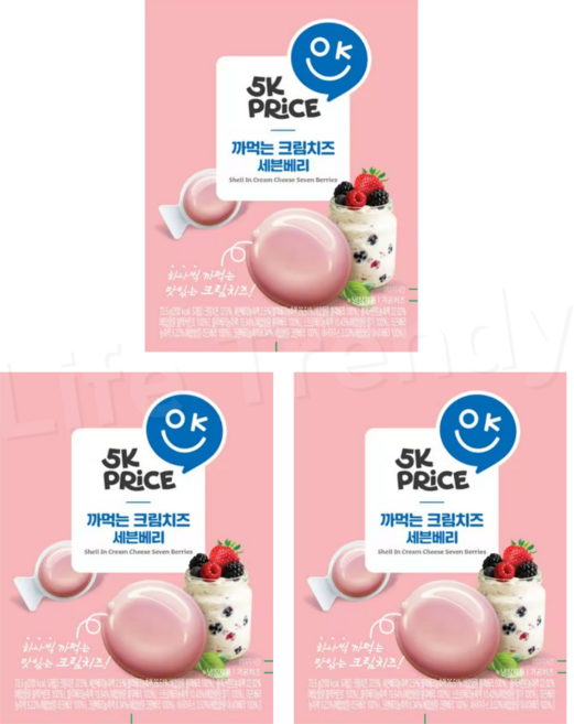 5K프라이스 까먹는 크림치즈 세븐베리, 3개, 73.5g