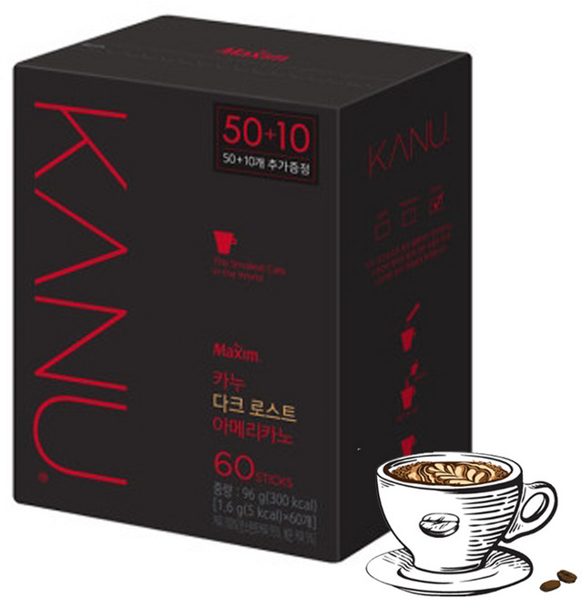 카누 미니 다크 로스트 아메리카노, 1.6g, 60개입, 1개