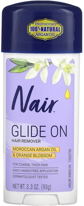 Nair 헤어 리무버 글라이드 어웨이 영양 공급 비키니 부위 팔 및 겨드랑이용 93g(3.3oz), 1개 - 쿠팡