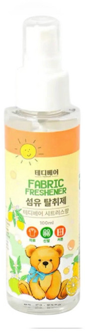 테디베어 섬유 탈취제 100 ml 시트러스 향, 5개, 100ml