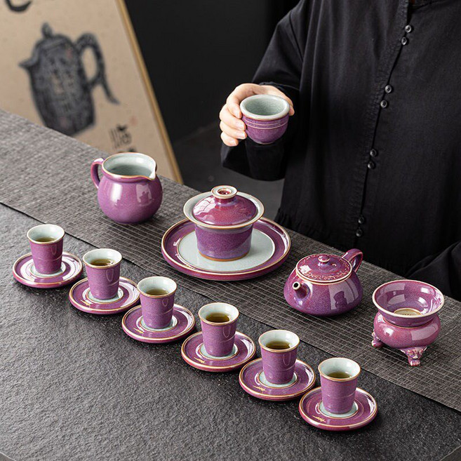 徐春陽 大師 紫鈞冰花 茶具 禮盒套裝 遇水即化 冰花結晶釉, 如圖所示, 1個