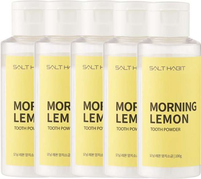 [모닝레몬 양치소금] 초미립자 천일염 양치소금 미네랄 소금가글 먹어도 되는 구운소금, 100g, 5개