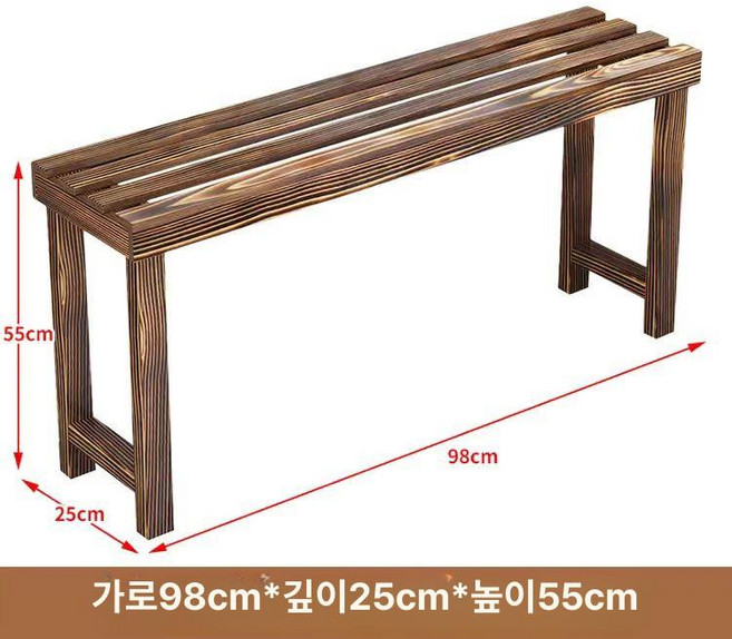 원목 다층 화분 선반 실내외 방부목 계단형 화분대, 1개, 우드 100길이 55높이