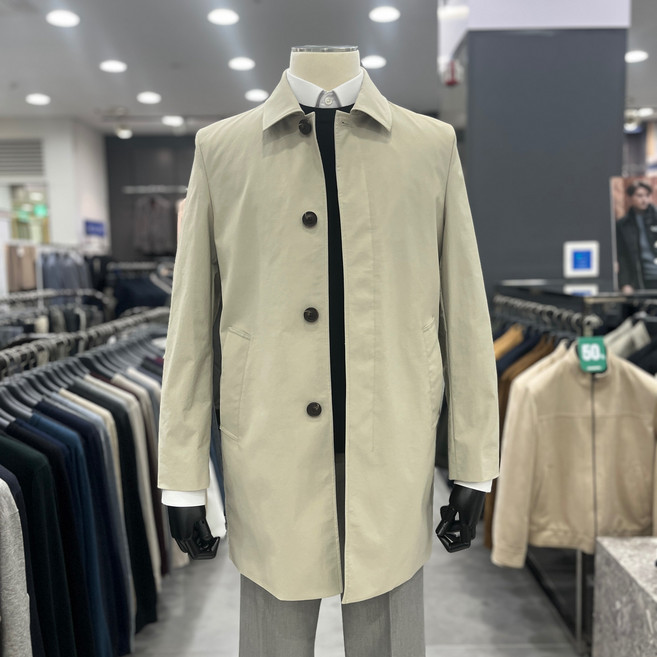 트루젠 남자 간절기 봄 베이지 컬러 하프 트렌치 맥코트OTSL001