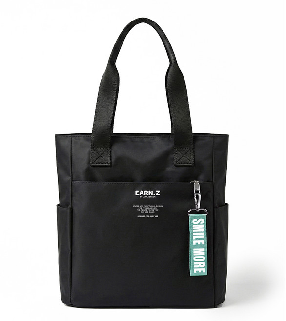 언즈 네임택 데일리 토트백 보조가방 신발주머니 헬스 골프 슈즈백, 1개, 블랙 민트