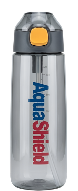 아쿠아쉴드 물병(건강 물병), 검정(노랑), 1개, 650ml