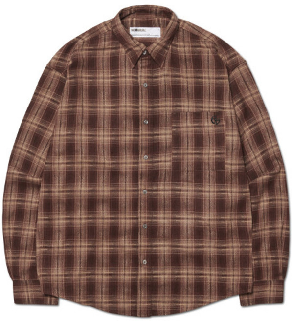 [노매뉴얼] NMWF52SH01BRW 셔츠원피스 셔츠스카프 FLANNEL CHECK SHIRT - BROWN 5243148