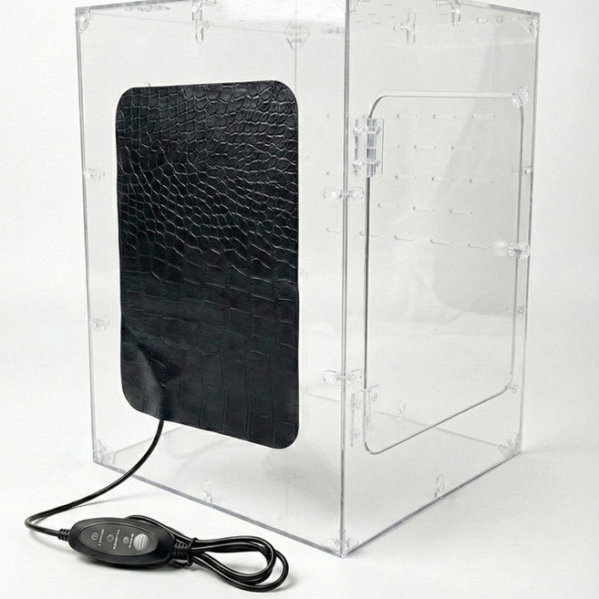 마미픽 파충류 전용 프리미엄 전기장판, 1세트, 블랙 소형