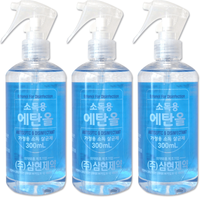 삼현제약 소독용 에탄올 스프레이 83% 300ml [3세트], 3개