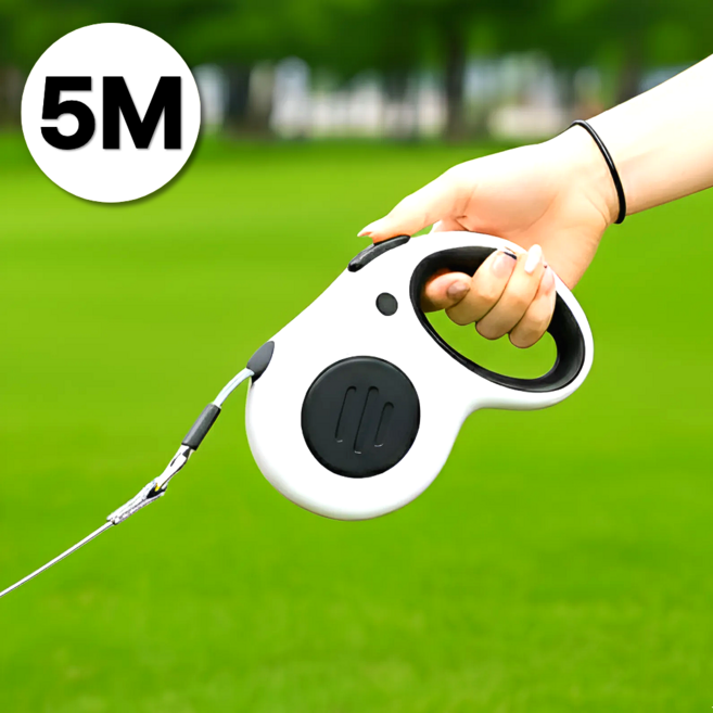 루브앤 꼬임방지 안전잠금 강아지 자동 리드줄, 1개, 블랙