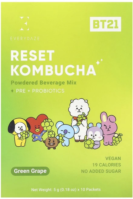 몸관리하세요 겨울입니다 Everydaze 재설정 콤부차 분말 음료 믹스 청포도 10팩 개당 5g(0.18oz) 특별관리진행 - 쿠팡