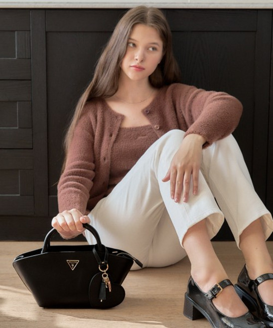 매장정품 게스 GUESS 볼레나_BOLENA 하트 키링 미니 사첼백 HP3A3A24 132625, BLK, FF