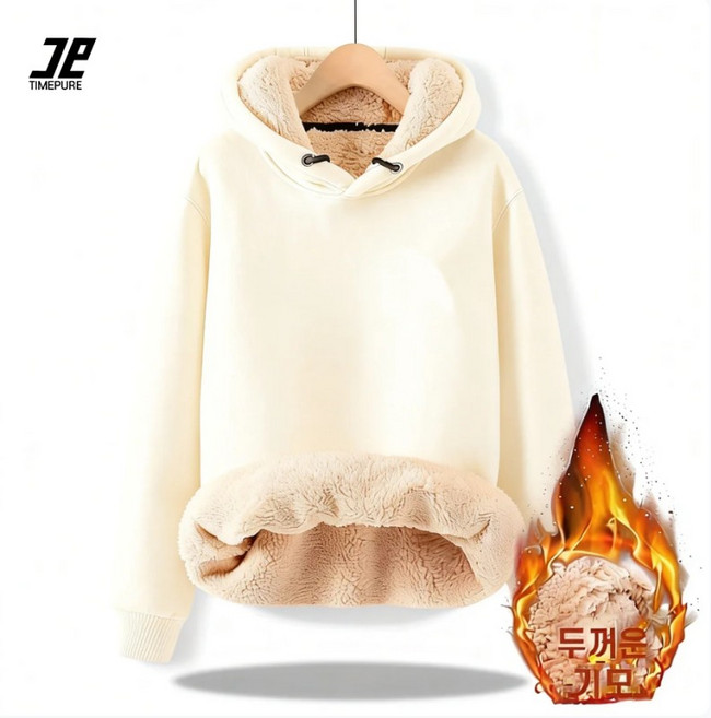 프리미엄 봄 가을 두꺼운 오버핏 기모 후드티 커플용 털 맨투맨 남녀공용 오버핏 보온 후티