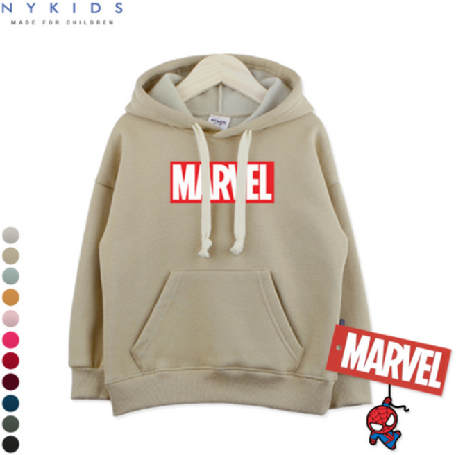 마블 오버핏 후드티(기모) P001 박스로고