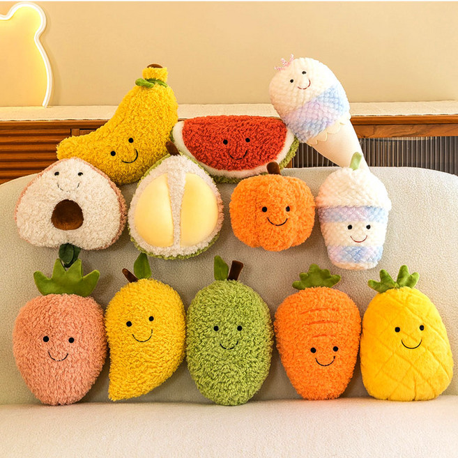 과일 야채 채소 아이스크림 인형 키링 귀여운 봉제 애착인형 12종, 1개, 당근, 23cm