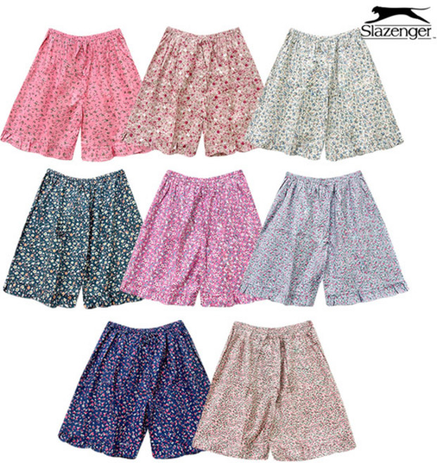 [슬레진저] 국내산 60수 고밀도 여성 5부 파자마 바지 (1매 색상랜덤) 홈웨어 잠옷