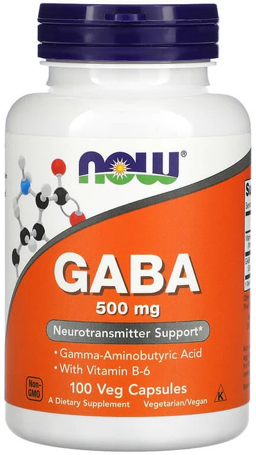 NOW Foods 비타민B-6 함유 GABA 500mg 베지 캡슐 100정 NOW-00087, 1 - 쿠팡
