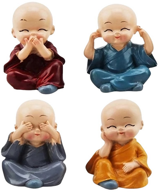 可愛小沙彌公仔擺件 裝飾配件, 1套