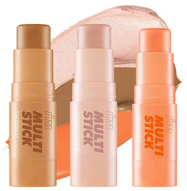 아임미미 멀티스틱 3초 풀메 웜톤 쉐딩 7g + 블러셔 7g + 하이라이터 7g 세트, 브론저(쉐딩), 코랄(블러셔), 샴페인 골드(하이라이터), 1개