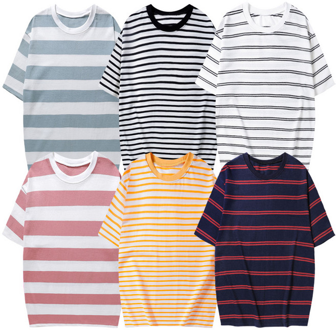 엠제이스타 남녀공용 스트라이프 반팔티 4종모음