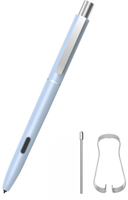 니하 갤럭시 탭 S10 S9 S8 S7 공용 볼펜 케이스(볼펜형 메탈 펜촉), 1세트, 블루 - 실버