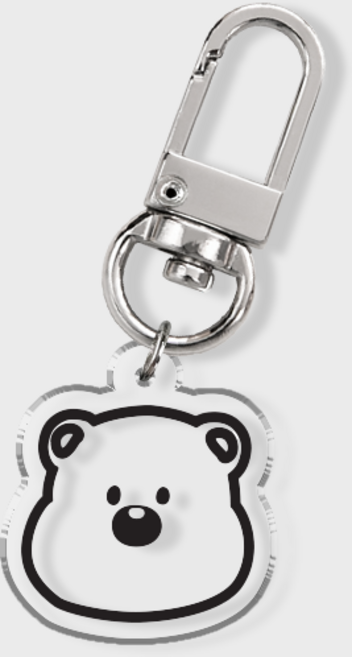 핫티몰 귀여운 호랑이 토끼 곰돌이 공룡 강아지 동물 캐릭터 소녀 얼굴 라인 드로잉 가방 악세사리 아크릴 키링 에어팟 키링 키홀더 커플 우정 열쇠고리, 푸미, 1개