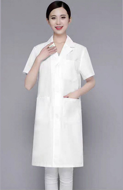 長袖白大褂 工作服 中厚款 廚師服鬆緊袖口 薄款大褂