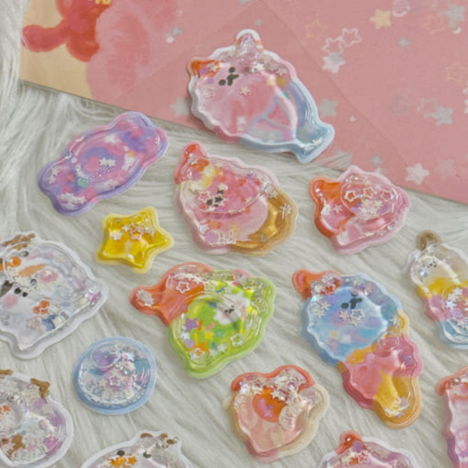글리터 워터스티커 3종, 디저트, 1개