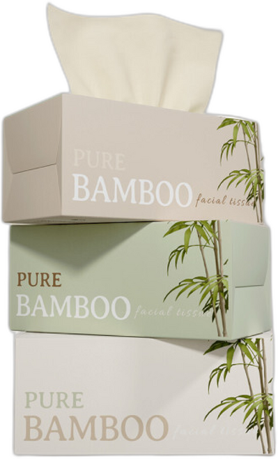 휴홈 먼지없는 무표백 순수 대나무 티슈, 1, 1개입