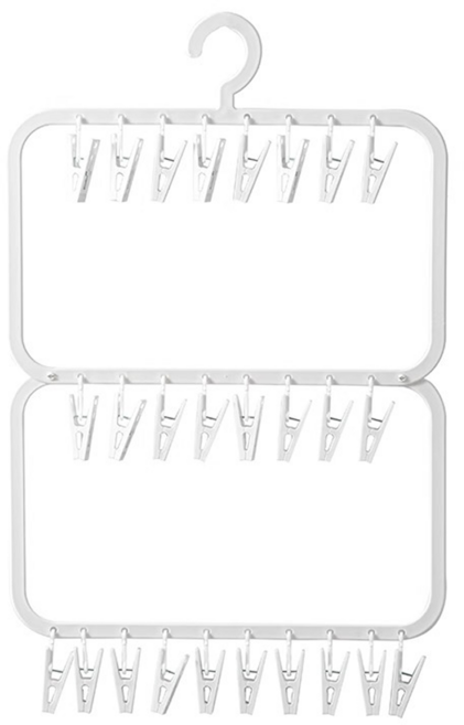 코코로이 양말 속옷 빨래집게 걸이 3단 건조대, 화이트