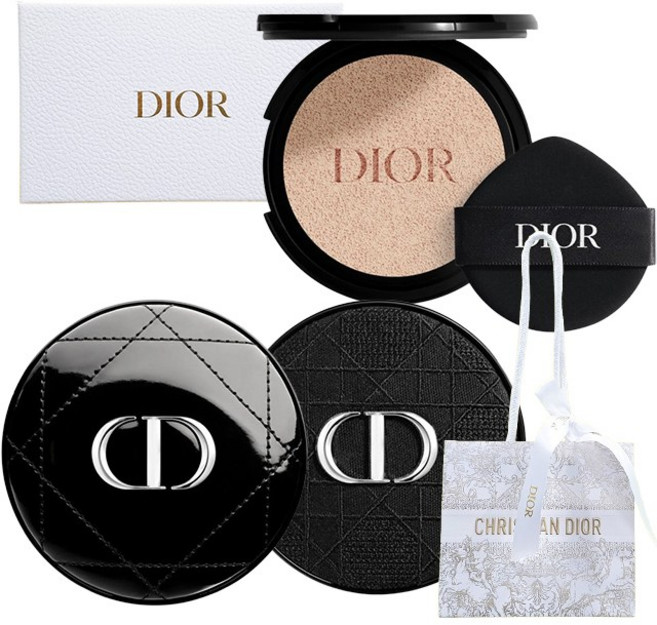 디올 NEW 포에버 쿠션 케이스 & 리필 [백화점 제품]선물포장, 1개, (리필)글로우 쿠션 00N (케이스)까나쥬