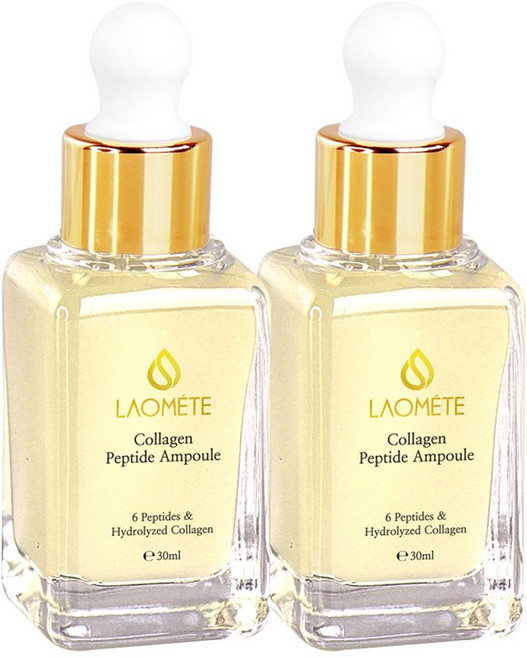 라오메뜨 전설의앰플 콜라겐 펩타이드 캐비어 앰플 미백 수분 주름 개선, 30ml, 2개